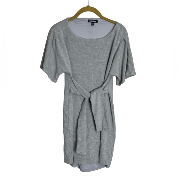 Express Gray Tie Waist T Shirt Dress XS - Picture 1 of 7